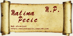 Malina Pecić vizit kartica